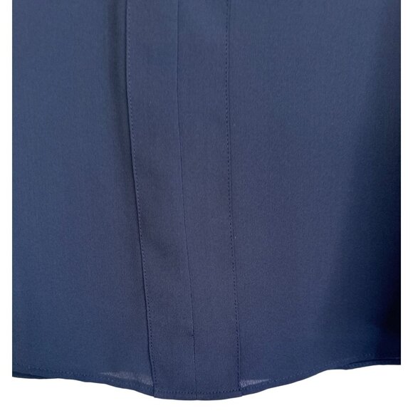 Banana Republic Womens XS Navy Blue Long Sleeve V-Neck Blouse 100% Polyester - Picture 6 of 14